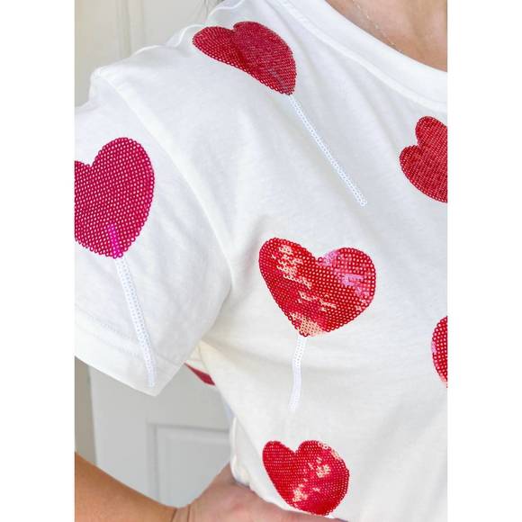 NEW QUEEN OF SPARKLES heart lollipop tee in white - Picture 2 of 4